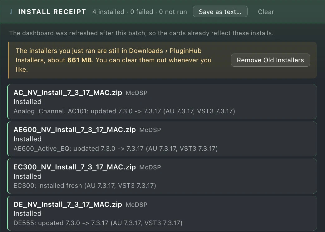 The install receipt